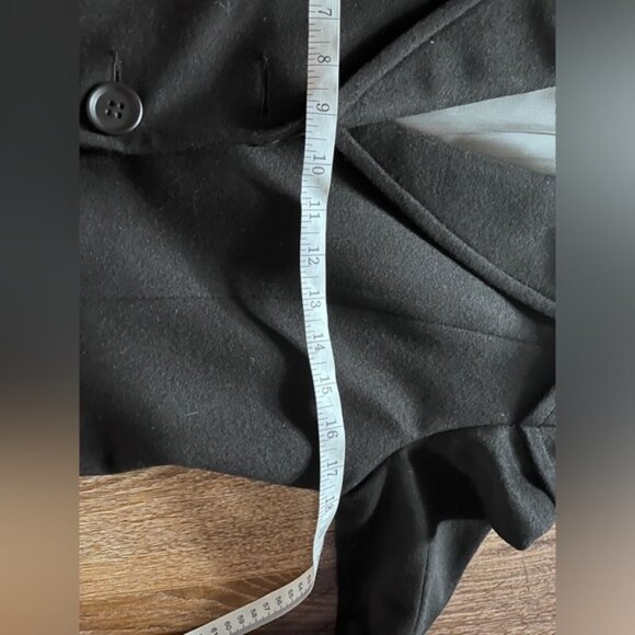 tavan mitto virgin wool black trench coat size 8 - Picture 6 of 9